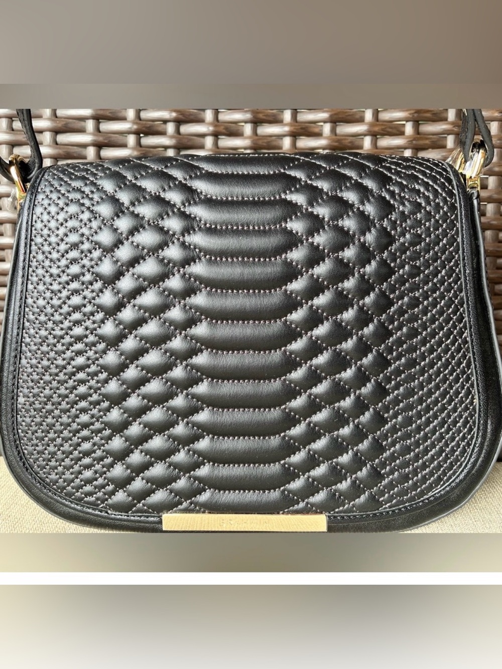 NWT Brahmin Small Nadine in BLACK LORRELL Crossbody